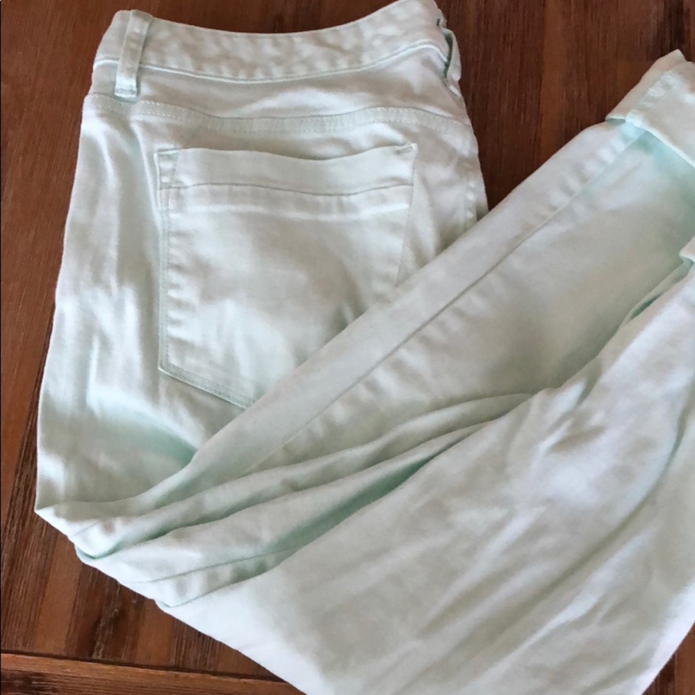 Pastel Green skinny jeans